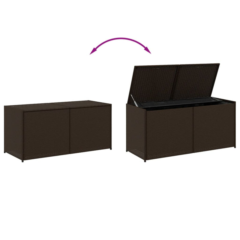 vidaXL barna polyrattan kerti tárolóláda 283 L