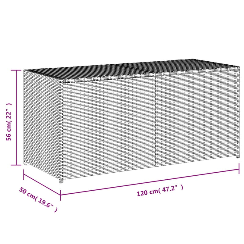 vidaXL barna polyrattan kerti tárolóláda 283 L