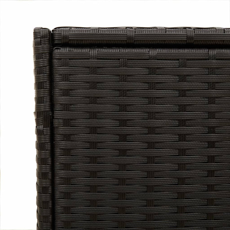 vidaXL fekete polyrattan kerti tárolóláda kerekekkel 283 L