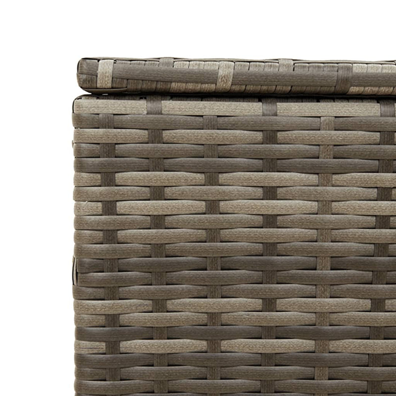 vidaXL szürke polyrattan kerti tárolóláda kerekekkel 190 L