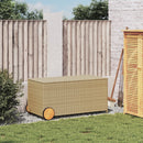 vidaXL vegyes bézs polyrattan kerti tárolóláda kerekekkel 190 L
