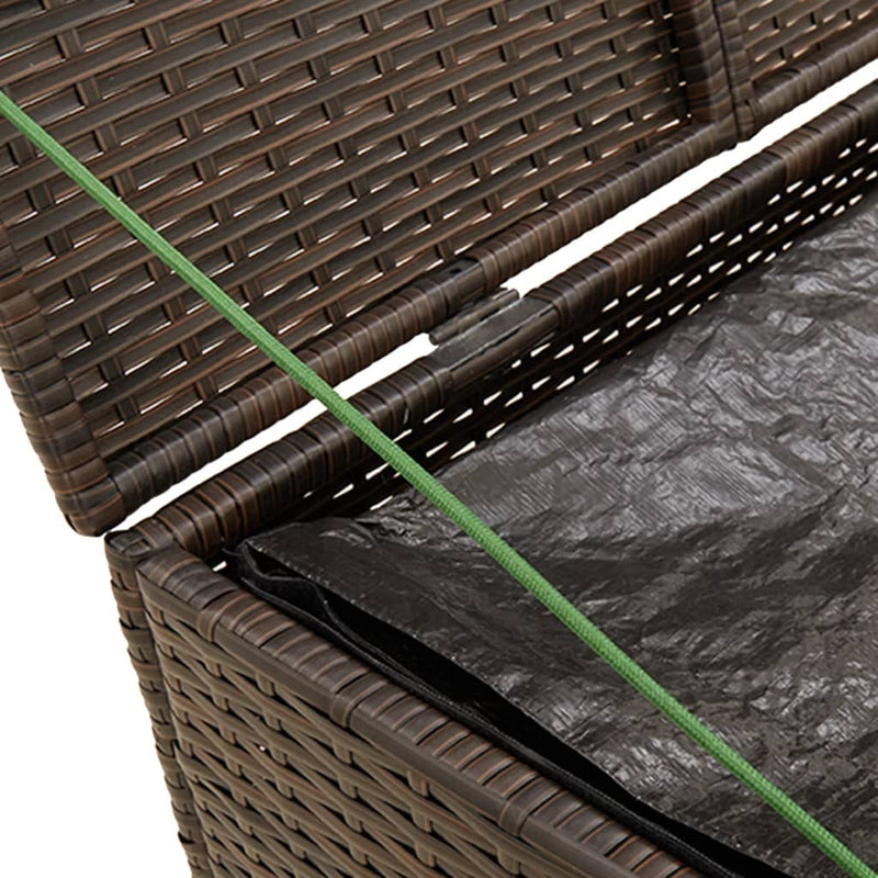 vidaXL barna polyrattan kerti tárolóláda 291 L
