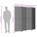 vidaXL szürke 4 paneles polyrattan térelválasztó