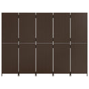 vidaXL barna 5-paneles polyrattan térelválasztó