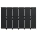 vidaXL fekete 6-paneles polyrattan térelválasztó