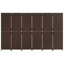 vidaXL barna 6-paneles polyrattan térelválasztó