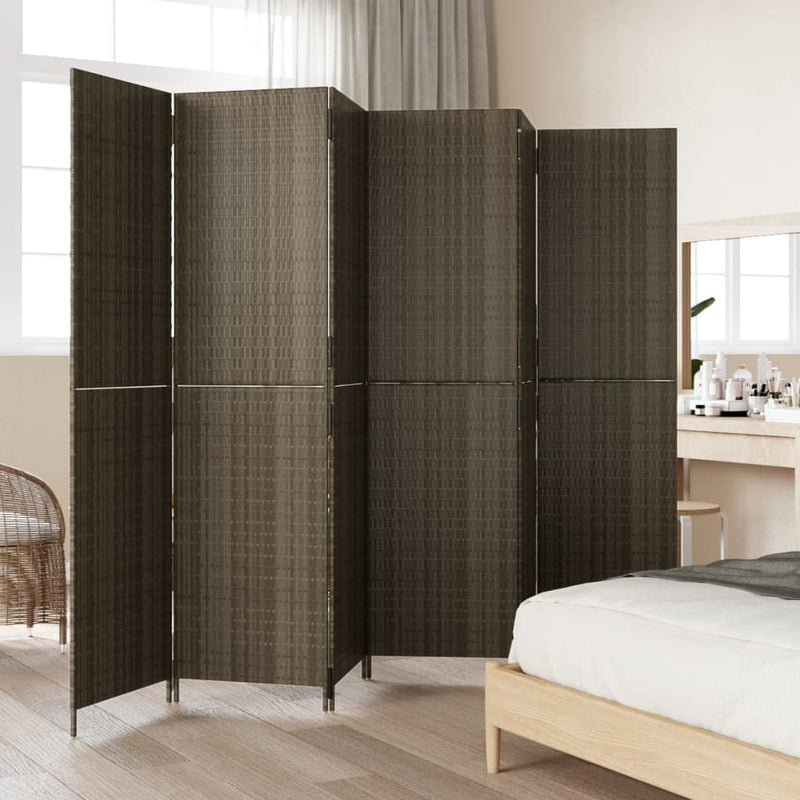 vidaXL szürke 6-paneles polyrattan térelválasztó