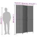 vidaXL fekete 3-paneles polyrattan térelválasztó