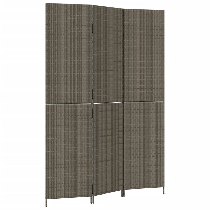 vidaXL szürke 3-paneles polyrattan térelválasztó
