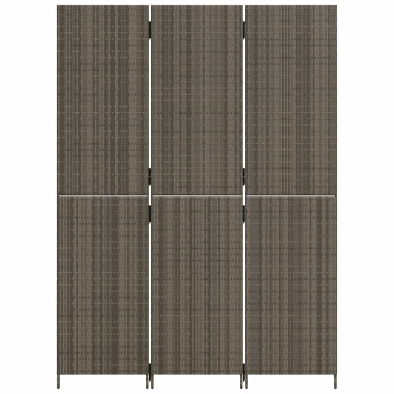 vidaXL szürke 3-paneles polyrattan térelválasztó