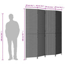 vidaXL szürke 4 paneles polyrattan térelválasztó
