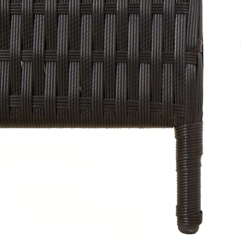 vidaXL fekete 6-paneles polyrattan térelválasztó