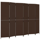 vidaXL barna 6-paneles polyrattan térelválasztó