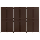 vidaXL barna 6-paneles polyrattan térelválasztó
