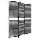 vidaXL fekete 3-paneles polyrattan térelválasztó