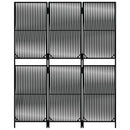 vidaXL fekete 3-paneles polyrattan térelválasztó