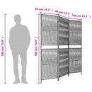 vidaXL fekete 3-paneles polyrattan térelválasztó