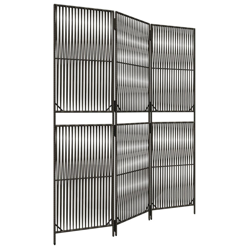 vidaXL szürke 3-paneles polyrattan térelválasztó