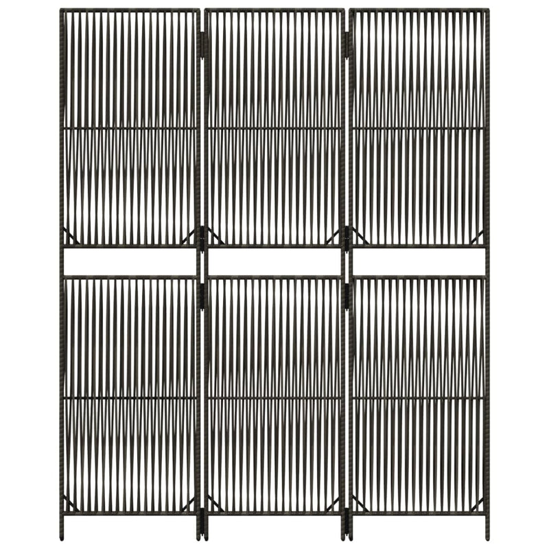 vidaXL szürke 3-paneles polyrattan térelválasztó