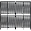 vidaXL fekete 4 paneles polyrattan térelválasztó