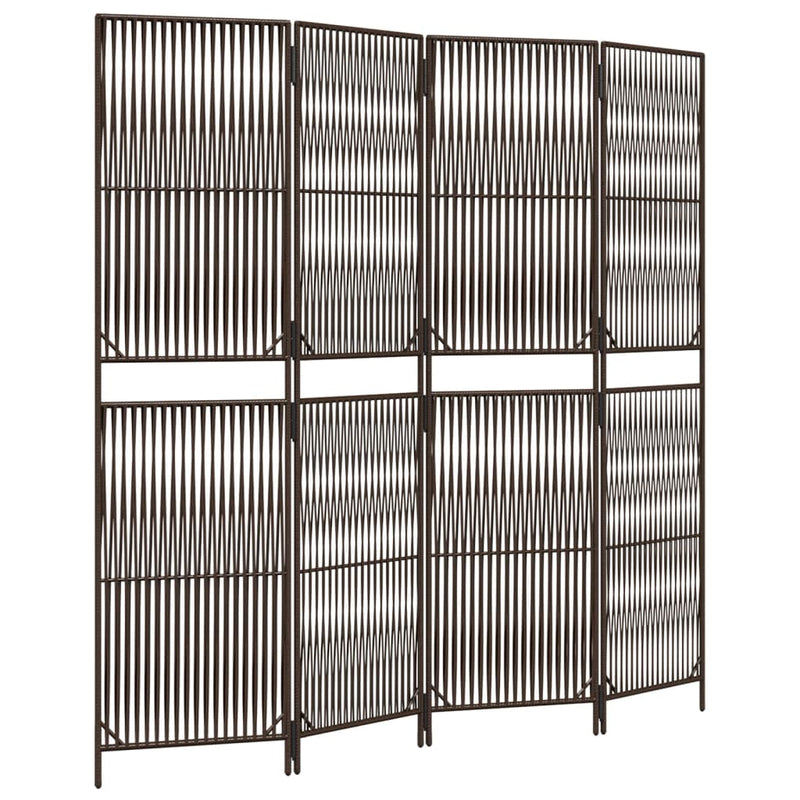 vidaXL barna 4 paneles polyrattan térelválasztó