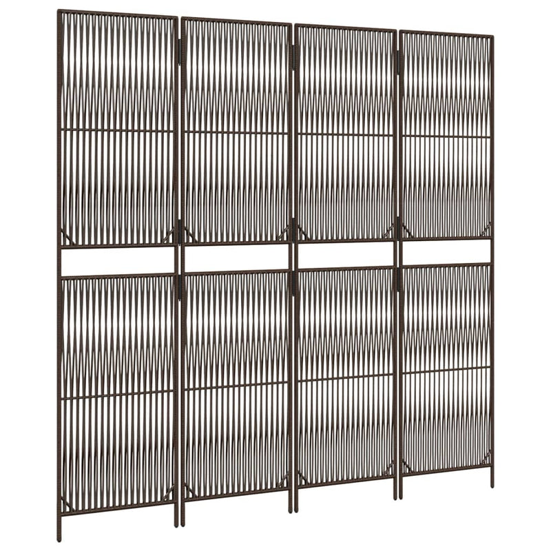 vidaXL barna 4 paneles polyrattan térelválasztó