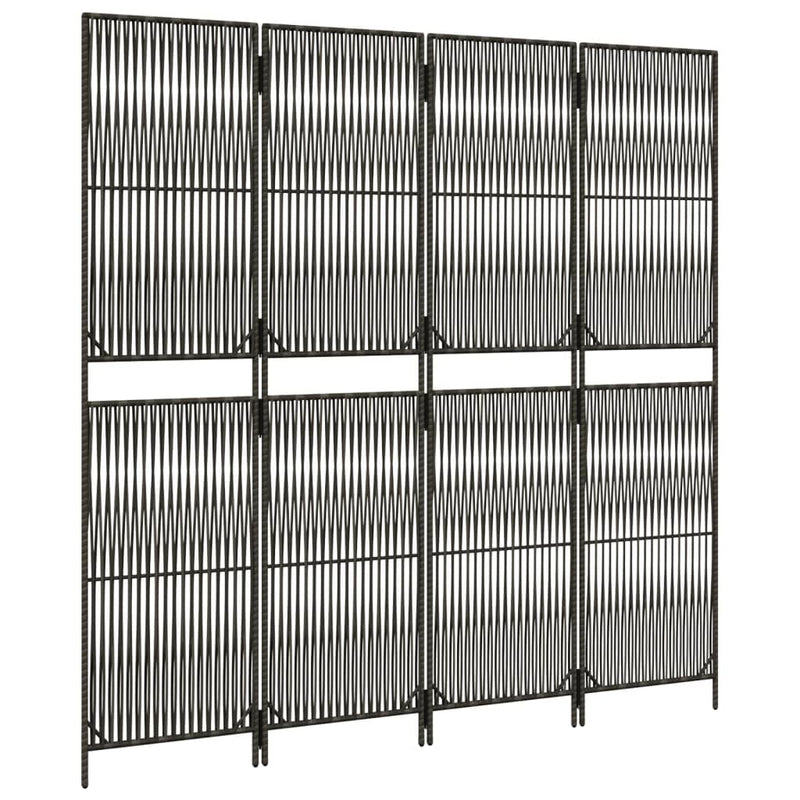 vidaXL szürke 4 paneles polyrattan térelválasztó