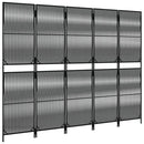 vidaXL fekete 5-paneles polyrattan térelválasztó