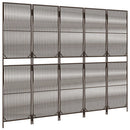 vidaXL barna 5-paneles polyrattan térelválasztó