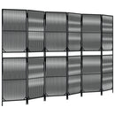 vidaXL fekete 6-paneles polyrattan térelválasztó