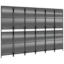 vidaXL fekete 6-paneles polyrattan térelválasztó