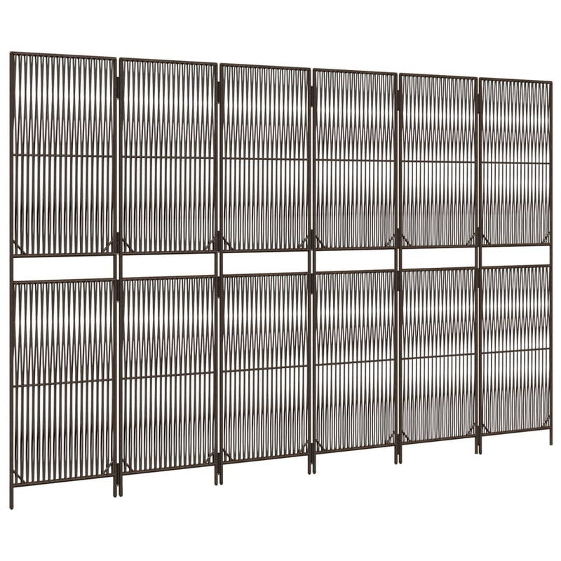vidaXL barna 6-paneles polyrattan térelválasztó