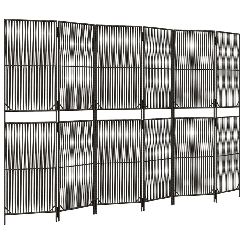 vidaXL szürke 6-paneles polyrattan térelválasztó