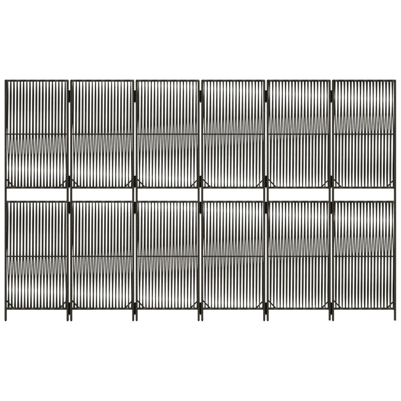 vidaXL szürke 6-paneles polyrattan térelválasztó