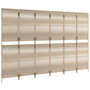 vidaXL bézs 6-paneles polyrattan térelválasztó