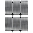 vidaXL fekete 3-paneles polyrattan térelválasztó