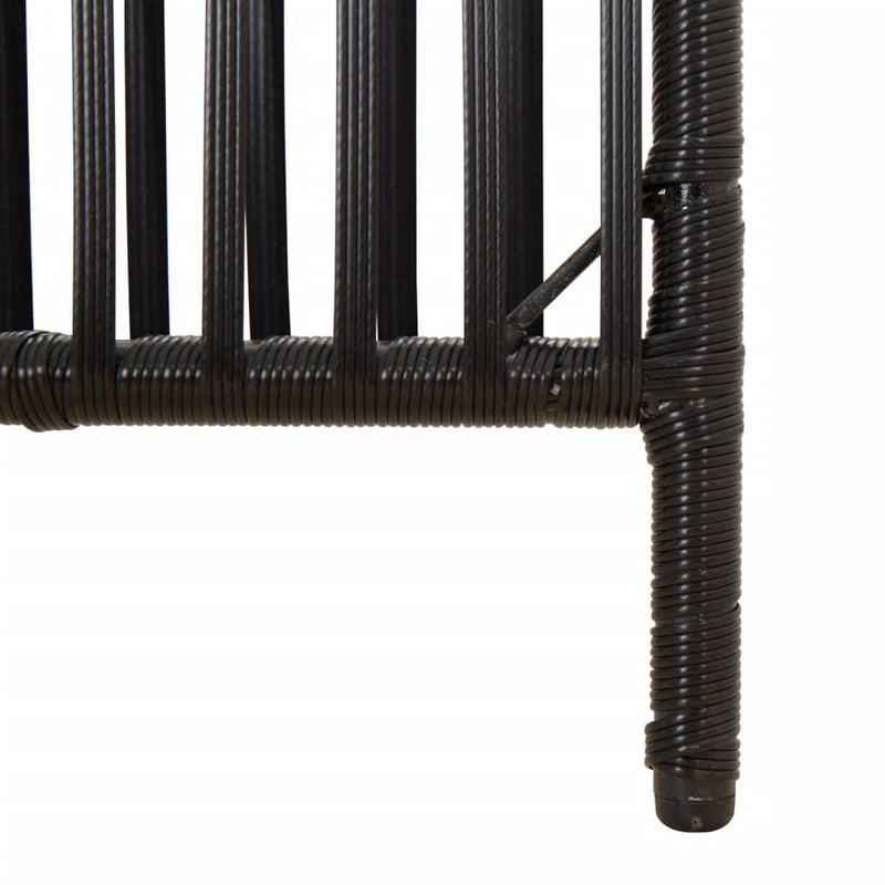 vidaXL fekete 3-paneles polyrattan térelválasztó