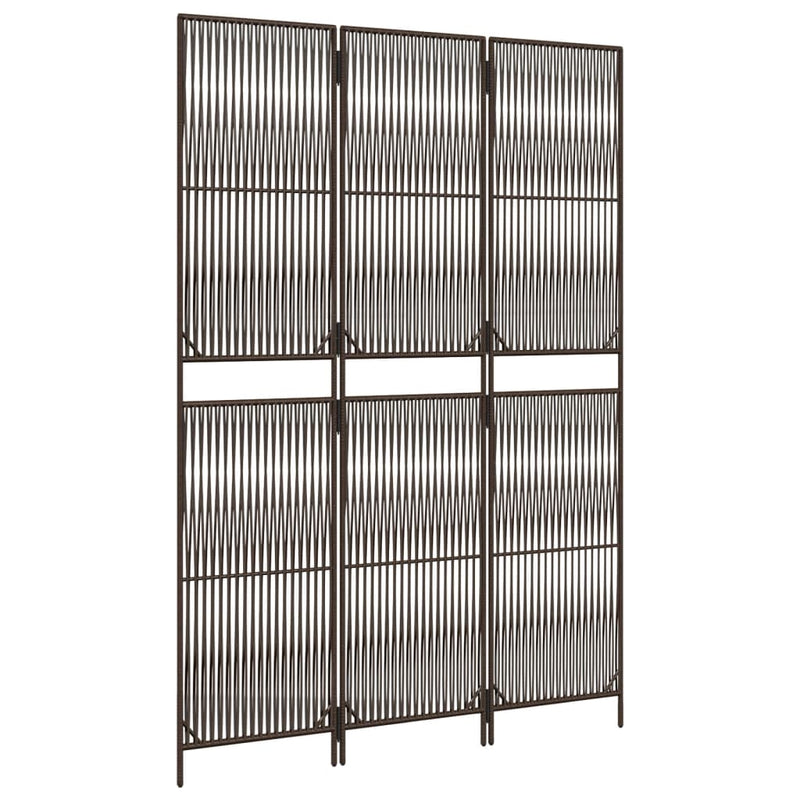 vidaXL barna 3-paneles polyrattan térelválasztó