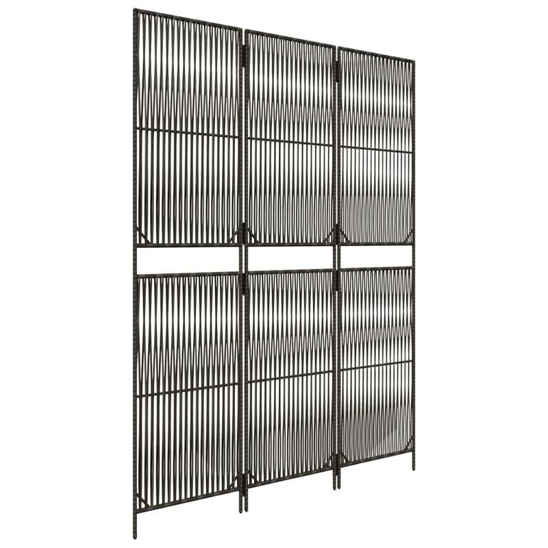vidaXL szürke 3-paneles polyrattan térelválasztó