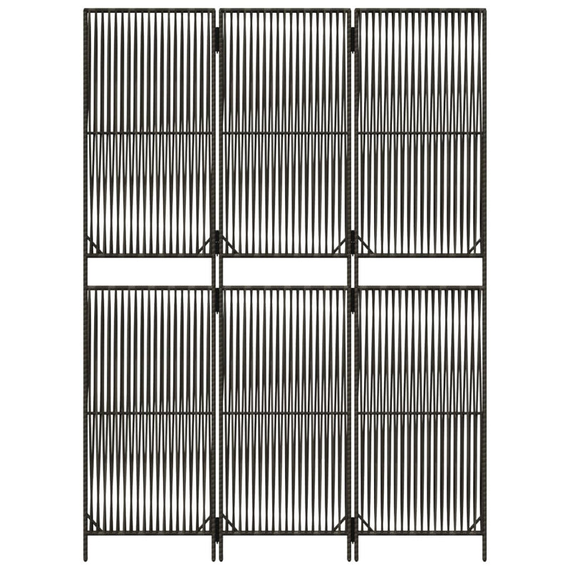 vidaXL szürke 3-paneles polyrattan térelválasztó