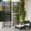 vidaXL fekete 4 paneles polyrattan térelválasztó