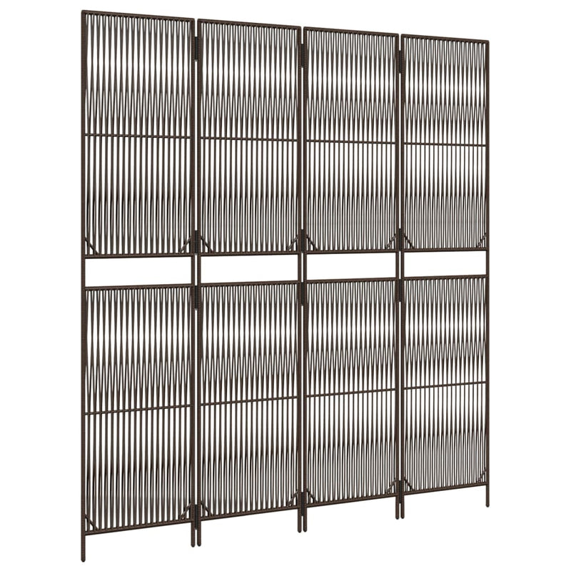 vidaXL barna 4 paneles polyrattan térelválasztó