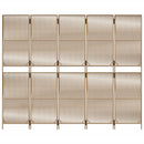 vidaXL bézs 5-paneles polyrattan térelválasztó