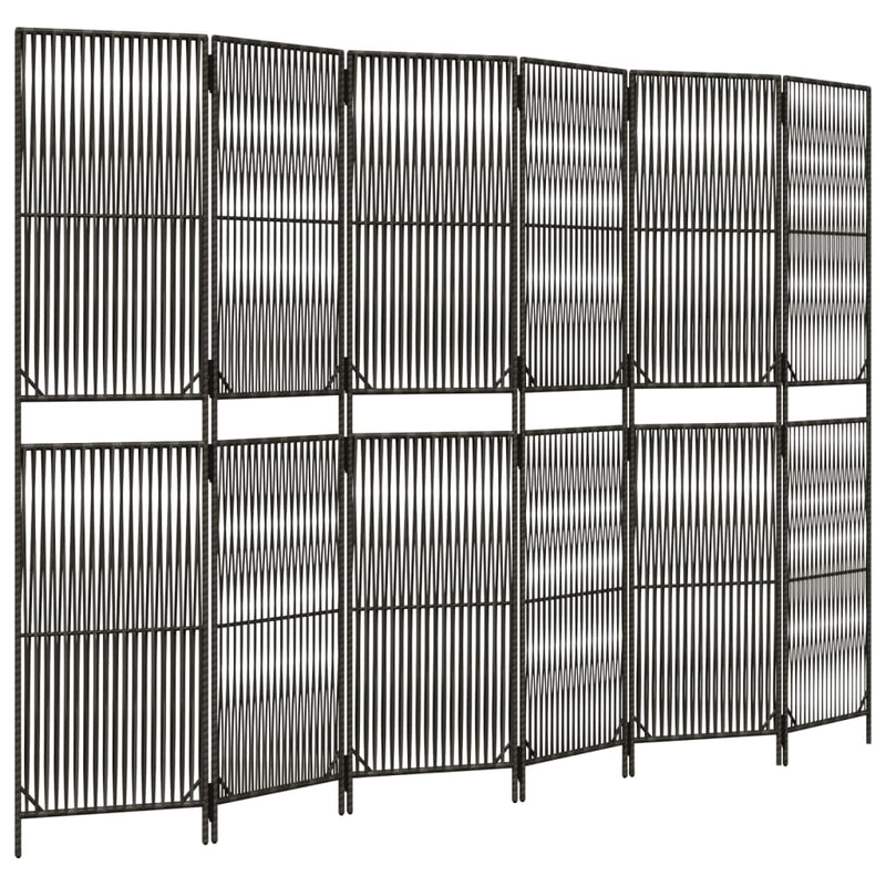 vidaXL szürke 6-paneles polyrattan térelválasztó