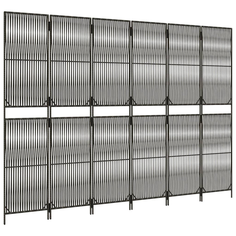 vidaXL szürke 6-paneles polyrattan térelválasztó