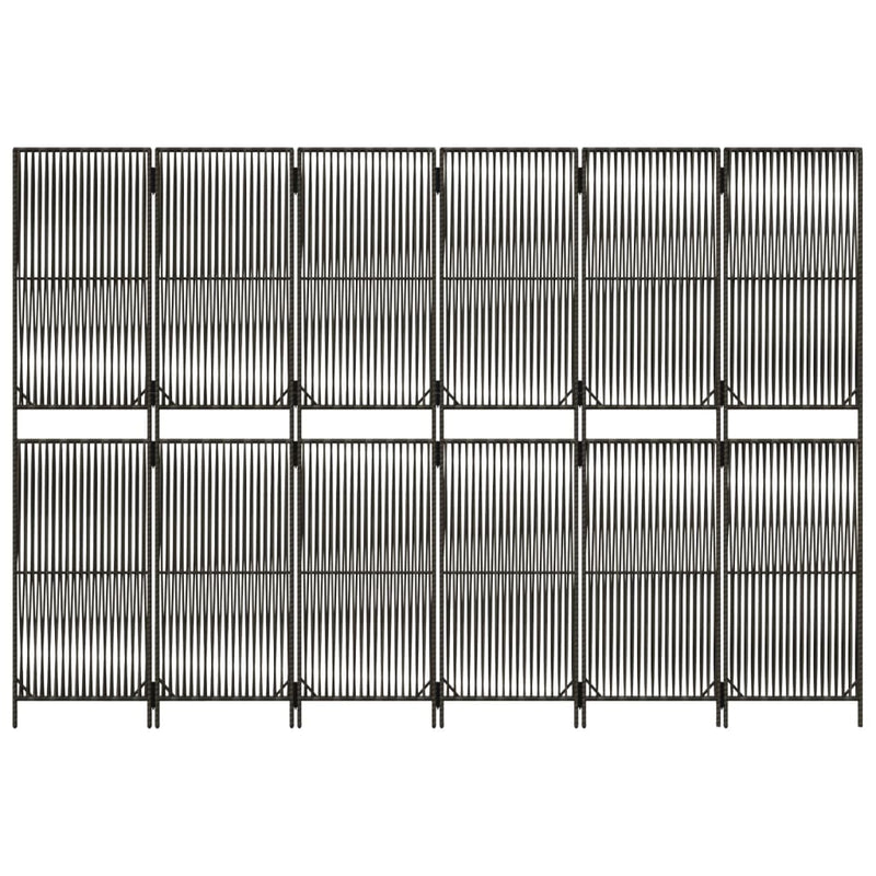 vidaXL szürke 6-paneles polyrattan térelválasztó