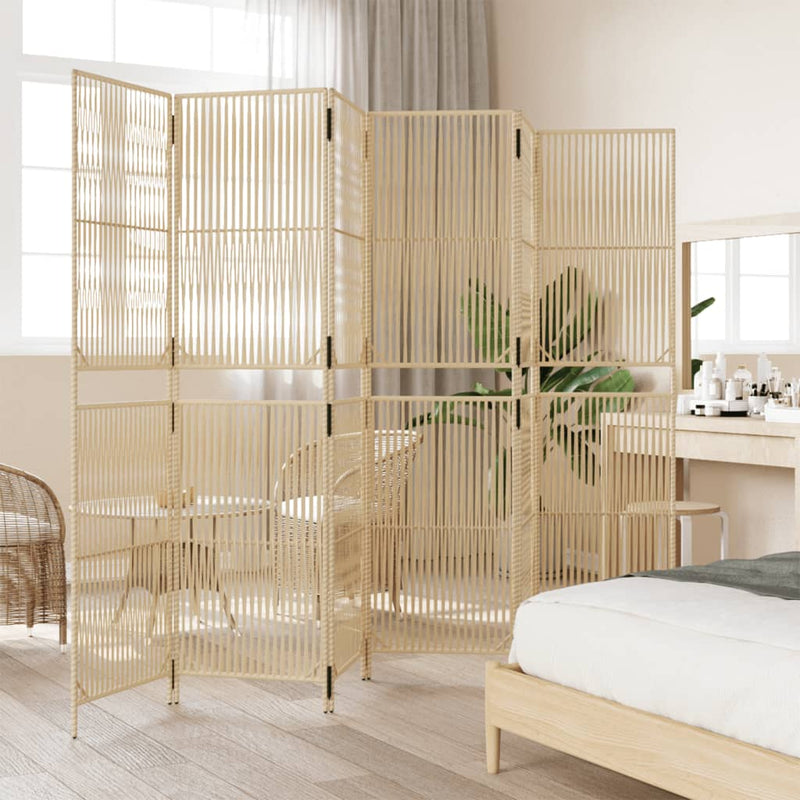 vidaXL bézs 6-paneles polyrattan térelválasztó
