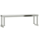 vidaXL rozsdamentes acél felső polcos konyhai munkaasztal 110x55x120cm