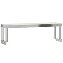 vidaXL rozsdamentes acél felső polcos konyhai munkaasztal 110x30x120cm