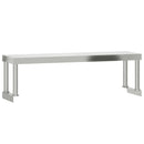 vidaXL rozsdamentes acél felső polcos konyhai munkaasztal 110x55x120cm